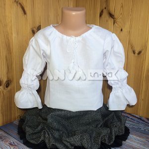 Сорочка под вышивку для девочки с длинным рукавом на резиночках